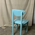 5x Vintage Grenen Keuken Stoelen, Nieuwe Gelakt, Daumiller Style thumbnail 6