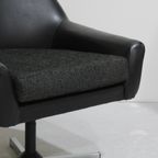 Vintage Fauteuil, Zetel - Zwart Skai, Jaren '60 | 00938 thumbnail 12