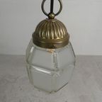 Art Deco Hanglamp Met 6 Hoekige Kap Aan Ketting, Jaren 30 thumbnail 9