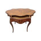 Antiek Franse Louis Xv Stijl Tafel Met Lade, Eind 19e Eeuw thumbnail 5