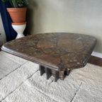Vintage Brutalist Natuurstenen Fossiele Salontafel thumbnail 4