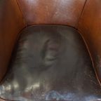 Stoere Maar Comfortabele Vintage Clubfauteuil Gemaakt Van Schapenleer thumbnail 7