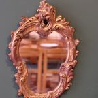 Rococo-Stijl Vergulde Gegoten Gipsen Wandspiegel, Midden 20E Eeuw thumbnail 4