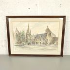 Georges Tahon - Aquarel - Nieuwpoort thumbnail 2