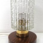Mid-century Bedlamp Van Teak, Messing En Glas thumbnail 5