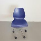 Kartell Maui Design Bureaustoel Blauw Italiaan Modern Stoel thumbnail 3