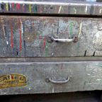 Prachtige Grote Industriele Vintage Toonbank Werkbank thumbnail 21