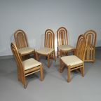 Blond Oak Postmodern Dining Chairs 1980S thumbnail 5