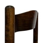Set Van 4 Donkerbruine Houten Stoelen Jaren 70 Minimalist thumbnail 19