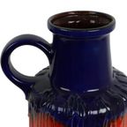 Vintage West Germany Aardewerk Scheurich Blauw Oranje Fat Lava 408-40 thumbnail 10