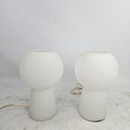 Set Mushroom Tafellampen Opaline Glas Honsel Leuchten 70S thumbnail 2