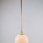 Vintage Bol Hanglamp Schoollamp Koper Stang Art Deco ‘50 thumbnail 3