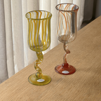 Set Of 4 Colorful Handblown Glasses From Kenya thumbnail 4
