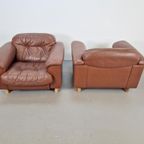 Vintage Set Of 2 De Sede Ds 101 Fauteuil Dik Bruin Leer ’70 thumbnail 11