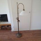 Vintage - Vloerlamp - Staande Lamp - Koper - Opaline Kap thumbnail 13