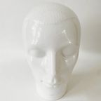 Wit Geglazuurd Aardewerk Hoofd Royal Delft 1970’s thumbnail 5