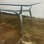 Glass Dining Table With Metal Base thumbnail 5