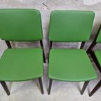 Nieuw Bekleed 4 Vintage Eetkamerstoelen Opnieuw Bekleed Groene Stoelen thumbnail 4