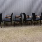 Set Van 6 Industriele Midcentury Armstoelen/ Vergaderstoelen thumbnail 8