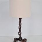 Brutalist Tafellamp Sculptuur Kettinglamp France ’70 Vintage thumbnail 7