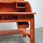 Brutalist Solid Pine Midcentury AWA Desk Vintage 70s thumbnail 3