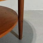 Vintage Mid Century Houten Salontafel, Rond thumbnail 5