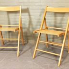 Set Van 2 Vintage Houten Klapstoelen thumbnail 7