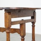 Ronde, Inklapbare Antieke 18e Eeuwse Franse Wijn/ Campagne Tafel Met Een Mooi Onderstel thumbnail 8