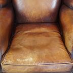 Comfortabele Schapenleren Oorfauteuil Met Een Geweldig Patina thumbnail 6