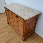Vintage Antiek Dressoir Commode Ladekast Met Marmer Blad 810 thumbnail 6
