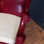 Rode Italiaanse Vintage Designfauteuil thumbnail 4
