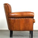 In Zeer Goede Staat Verkerende Schapenleren Armchair/ Fauteuil Met Een Luxe Uitstraling thumbnail 7