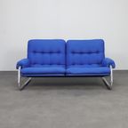 Chrome Tubular Frame Two-seater Sofa, 1970s thumbnail 2