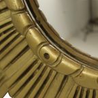 Vintage Zonnespiegel Sunburst Spiegel Convex Goud Hars 48Cm thumbnail 9