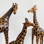 Set Mid-century Handgeschilderde Lederen Giraffen Xl 1970’s thumbnail 3