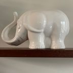 Vintage Witte Bloempot Olifant , Big Five. Wit Keramiek Moderne Bloempot thumbnail 6