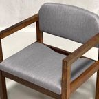 Jaren 60 Wengé Fauteuil Nederlands Design Armstoel Grijs thumbnail 5