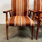 Tweetal Vintage Houten Fauteuils Met Gestreepte Stof, 1970’s thumbnail 10