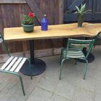 Prachtige Eiken Boomstam Tuintafel Eettafel Sidetable thumbnail 4
