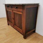 Vintage Frans Dressoir Commode, Ladekast Badkamermeubel Met Marmer Blad 212 thumbnail 8