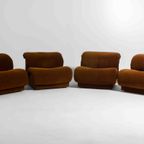 Mid-century Vintage Modulaire Bank Van Doimo In Prachtige Bruine Stof thumbnail 3