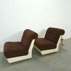 Space Age Fauteuil Bruin Met Kunststof thumbnail 6