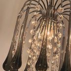 Murano Gefumeerde Hanglamp Kroonluchter Kristal Chrome thumbnail 6