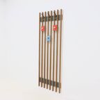 Large Wall Mounted Slatted Coat Rack 1960S thumbnail 3