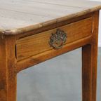 Mooie En Charmante Franse Antieke Eettafel/ Werktafel Met Een Lade Uit Eind 18e Eeuw thumbnail 12