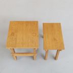 Natural Oak Side Table Brutalist Set/2 thumbnail 6