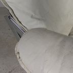 Leolux Fauteuil, Draaistoel Met Wit Lederen Bekleding, Jaren 60 thumbnail 18