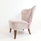 Vintage Artifort Theo Ruth Cocktail Fauteuil | Roze Rib thumbnail 8