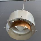 Metal, White And Brass Color Pendant Lamp By Veb 1960s thumbnail 9