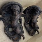 Grote Antieke Putti Wandconsoles thumbnail 4